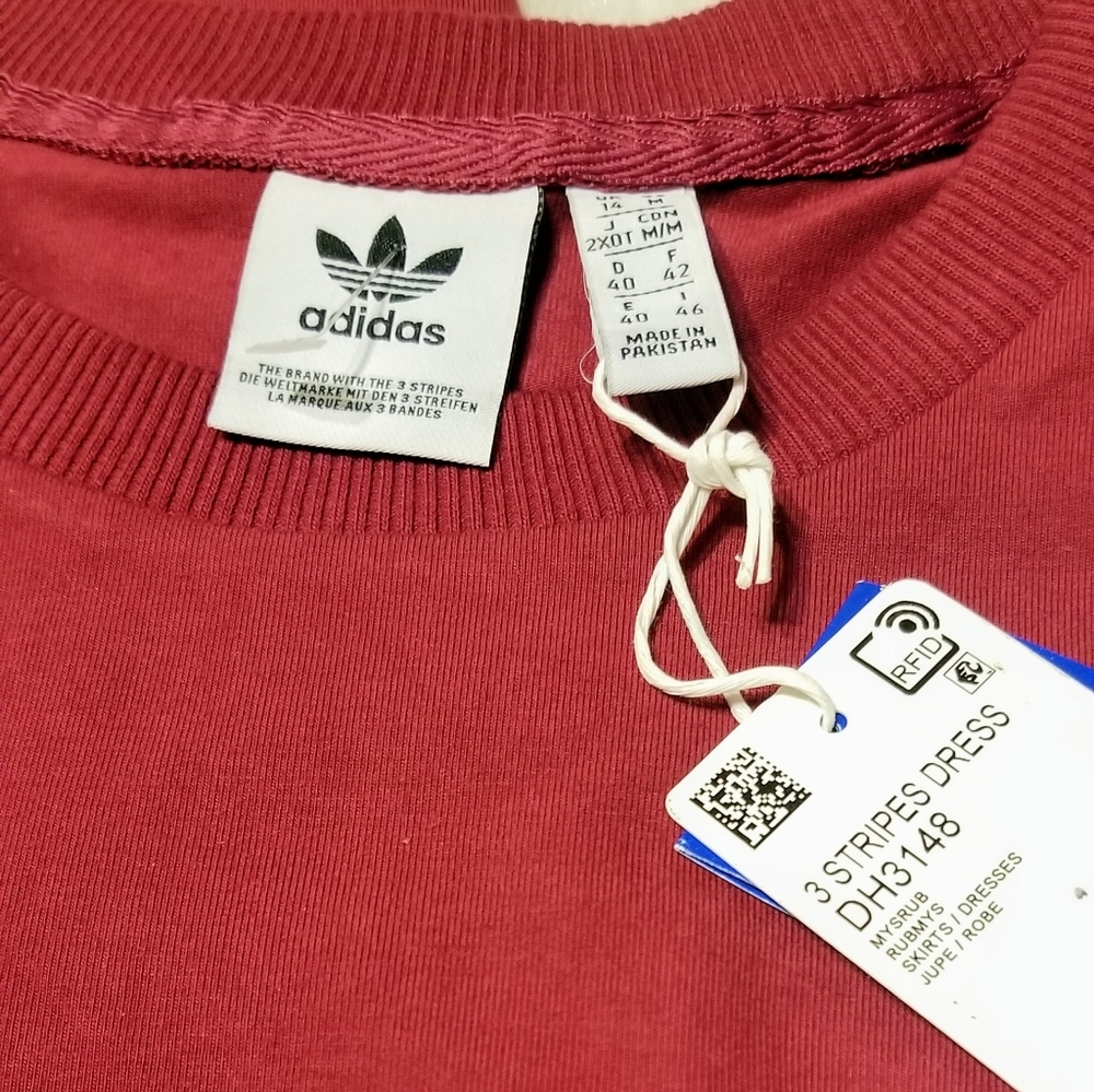ADIDAS Originals Three Stripe Midi Ruby Dress - Picture 14 of 16